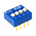 EDG104S; Switch: DIP-SWITCH; Poles number: 4; ON-OFF; 0.025A/24VDC; Pos: 2; ECE