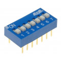 EDG107S; Switch: DIP-SWITCH; Poles number: 7; ON-OFF; 0.025A/24VDC; Pos: 2; ECE