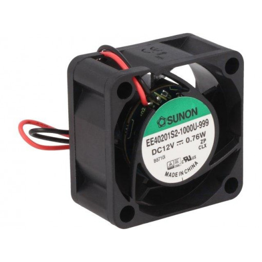EE40201S2-1000U-999; Fan: DC; axial; 12VDC; 40x40x20mm; 13.01m3/h; 21dBA; slide bearing; SUNON
