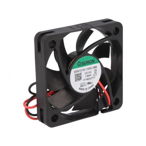 EE50101S1-1000U-999; Fan: DC; axial; 12VDC; 50x50x10mm; 21.97m3/h; 30.7dBA; 5700rpm; SUNON
