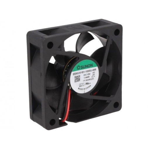 EE60201S1-1000U-999; Fan: DC; axial; 12VDC; 60x60x20mm; 38.19m3/h; 32.5dBA; 4700rpm; SUNON