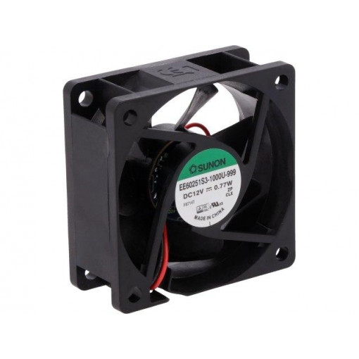 EE60251S3-1000U-999; Fan: DC; axial; 12VDC; 60x60x25mm; 27.04m3/h; 16.7dBA; 3100rpm; SUNON