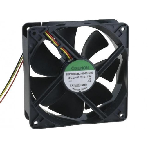 EEC0382B2-000U-G99; Fan: DC; axial; 24VDC; 120x120x38mm; 197.2m3/h; 44dBA; ball bearing; SUNON