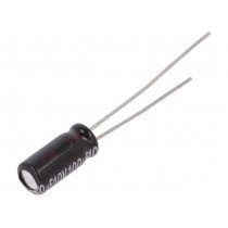 EEUEB1A101S; Capacitor: electrolytic; THT; 100uF; 10VDC; Ø5x11mm; Pitch: 2mm; PANASONIC