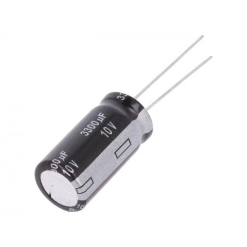 EEUEB1A332; Capacitor: electrolytic; THT; 3300uF; 10VDC; Ø12.5x25mm; Pitch: 5mm; PANASONIC