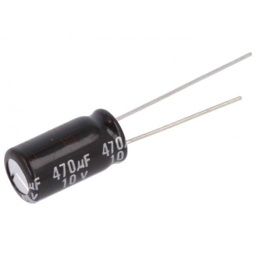 EEUEB1A471; Capacitor: electrolytic; THT; 470uF; 10VDC; Ø8x15mm; Pitch: 3.5mm; PANASONIC