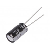 EEUEB1E331; Capacitor: electrolytic; THT; 330uF; 25VDC; Ø8x15mm; Pitch: 3.5mm; PANASONIC