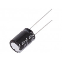EEUEB1E471B; Capacitor: electrolytic; THT; 470uF; 25VDC; Ø10x16mm; Pitch: 5mm; PANASONIC