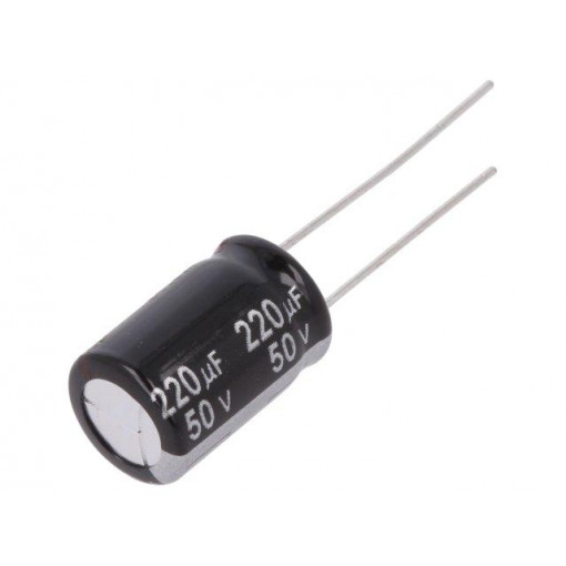 EEUEB1H221; Capacitor: electrolytic; THT; 220uF; 50VDC; Ø10x16mm; Pitch: 5mm; PANASONIC