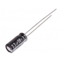 EEUEB1H3R3S; Capacitor: electrolytic; THT; 3.3uF; 50VDC; Ø5x11mm; Pitch: 2mm; PANASONIC