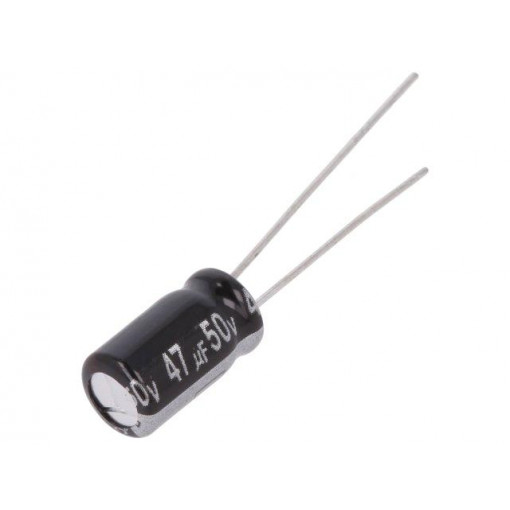 EEUEB1H470S; Capacitor: electrolytic; THT; 47uF; 50VDC; Ø6.3x11mm; Pitch: 2.5mm; PANASONIC