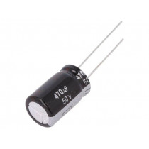 EEUEB1H471; Capacitor: electrolytic; THT; 470uF; 50VDC; Ø12.5x20mm; Pitch: 5mm; PANASONIC