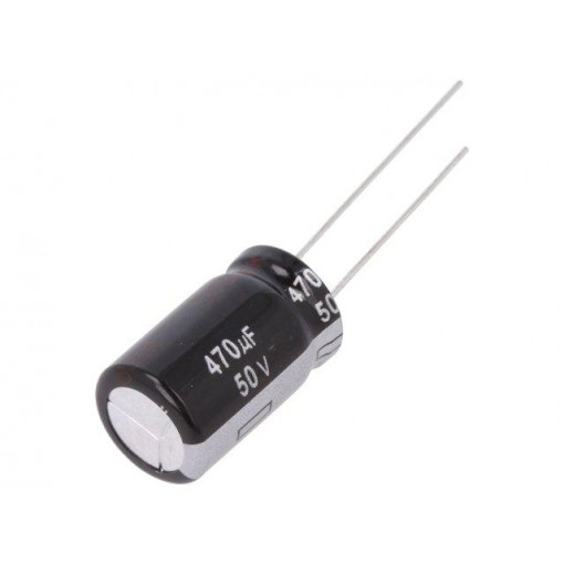 EEUEB1H471; Capacitor: electrolytic; THT; 470uF; 50VDC; Ø12.5x20mm; Pitch: 5mm; PANASONIC