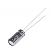 EEUEB1J3R3S; Capacitor: electrolytic; THT; 3.3uF; 63VDC; Ø5x11mm; Pitch: 2mm; PANASONIC