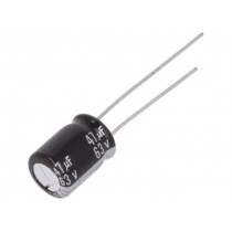 EEUEB1J470S; Capacitor: electrolytic; THT; 47uF; 63VDC; Ø8x11.5mm; Pitch: 3.5mm; PANASONIC
