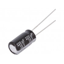 EEUEB1V221; Capacitor: electrolytic; THT; 220uF; 35VDC; Ø8x15mm; Pitch: 3.5mm; PANASONIC