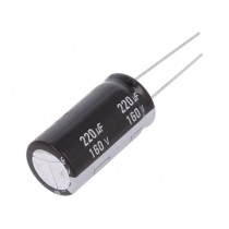 EEUEB2C221; Capacitor: electrolytic; THT; 220uF; 160VDC; Ø16x31.5mm; ±20%; PANASONIC