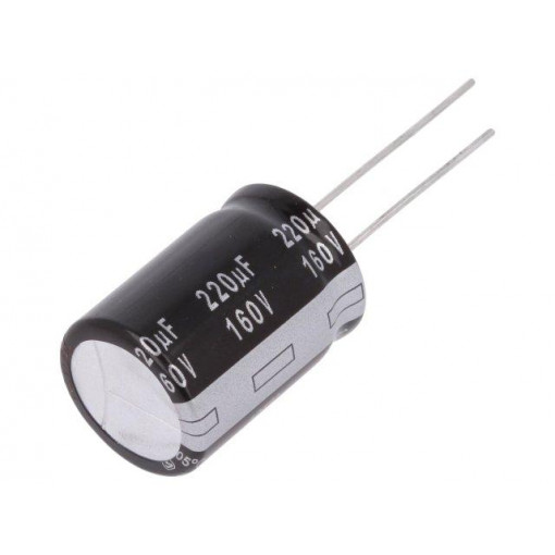 EEUEB2C221S; Capacitor: electrolytic; THT; 220uF; 160VDC; Ø18x25mm; Pitch: 7.5mm; PANASONIC