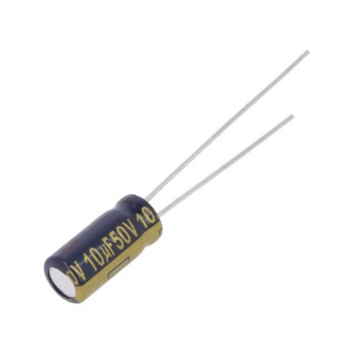 EEUFC1H100L; Capacitor: electrolytic; low impedance; THT; 10uF; 50VDC; Ø5x11mm; PANASONIC