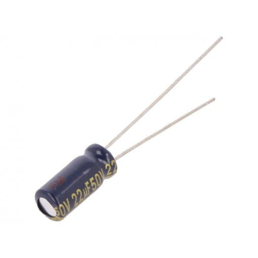 EEUFC1H220; Capacitor: electrolytic; low impedance; THT; 22uF; 50VDC; Ø5x11mm; PANASONIC