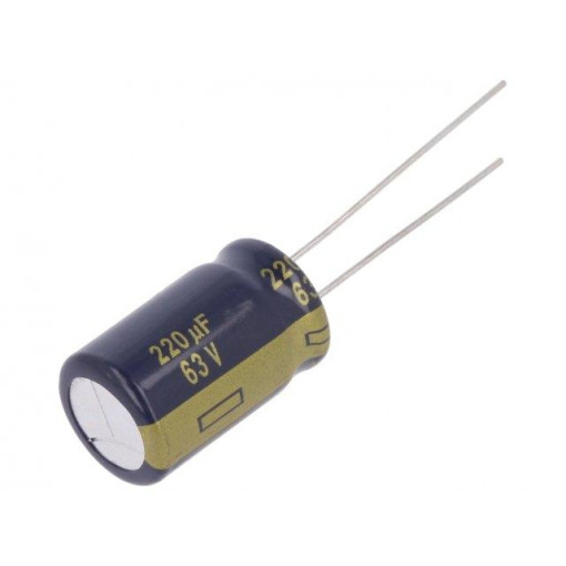 EEUFC1J221S; Capacitor: electrolytic; low impedance; THT; 220uF; 63VDC; ±20%; PANASONIC