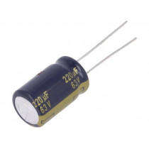 EEUFC1J221SB; Capacitor: electrolytic; low impedance; THT; 220uF; 63VDC; ±20%; PANASONIC