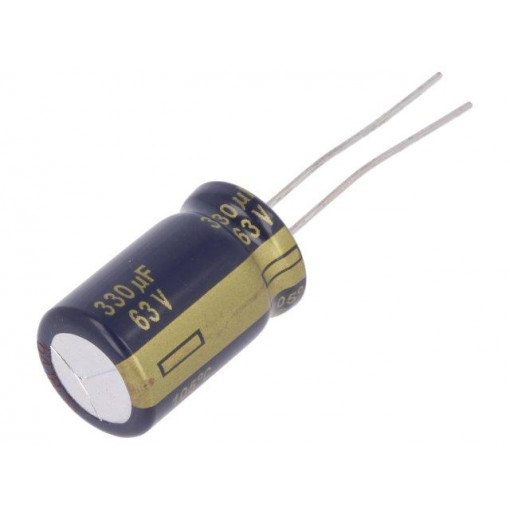 EEUFC1J331B; Capacitor: electrolytic; low impedance; THT; 330uF; 63VDC; ±20%; PANASONIC