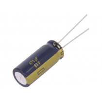 EEUFC1J471L; Capacitor: electrolytic; low impedance; THT; 470uF; 63VDC; ±20%; PANASONIC