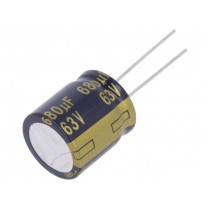 EEUFC1J681S; Capacitor: electrolytic; low impedance; THT; 680uF; 63VDC; ±20%; PANASONIC