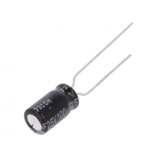 EEUFR1E101B; Capacitor: electrolytic; low impedance; THT; 100uF; 25VDC; ±20%; PANASONIC
