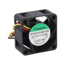 EF40201B1-000U-G99; Fan: DC; axial; 12VDC; 40x40x20mm; 15.12m3/h; 26.5dBA; ball bearing; SUNON