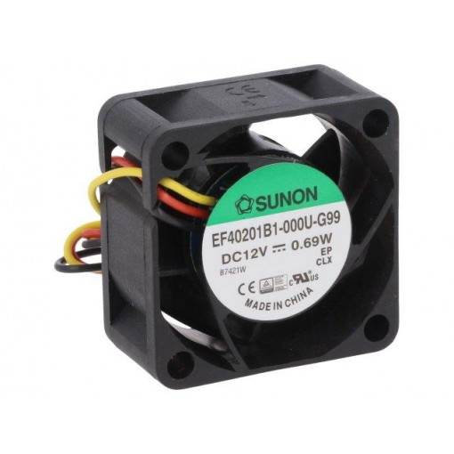 EF40201B1-000U-G99; Fan: DC; axial; 12VDC; 40x40x20mm; 15.12m3/h; 26.5dBA; ball bearing; SUNON