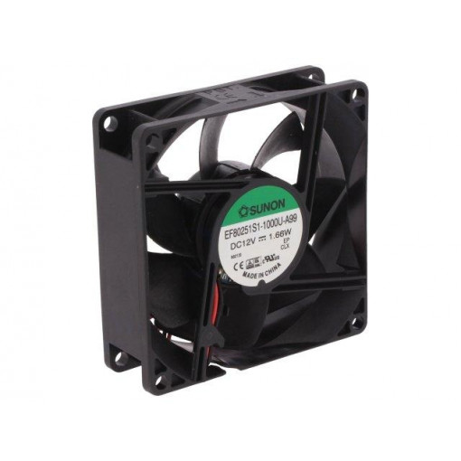 EF80251S1-1000U-A99; Fan: DC; axial; 12VDC; 80x80x25mm; 69.29m3/h; 33dBA; slide bearing; SUNON