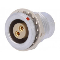 EGG.1B.302.CLL; Connector: circular; Series: 1B; socket; female; soldering; PIN: 2; LEMO
