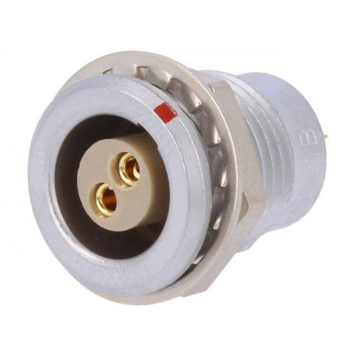 EGG.1B.302.CLL; Connector: circular; Series: 1B; socket; female; soldering; PIN: 2; LEMO