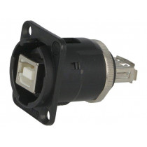 EHUSBBABX; Adapter; USB A socket-back,USB B socket-front; EH; USB 2.0; SWITCHCRAFT