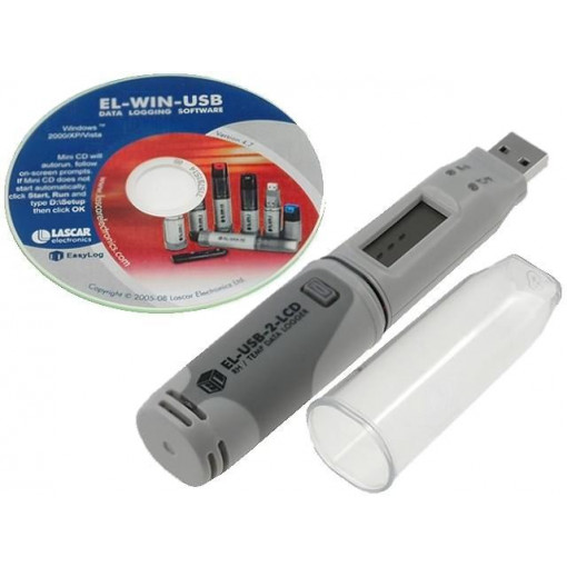 EL-USB-2-LCD; Data logger; dew point,temperature,humidity; ±0,5°C; IP67; 46g; LASCAR EL-USB-2-LCD; Data logger; dew point,temperature,humidity; ±0,5°C; IP67; 46g; LASCAR