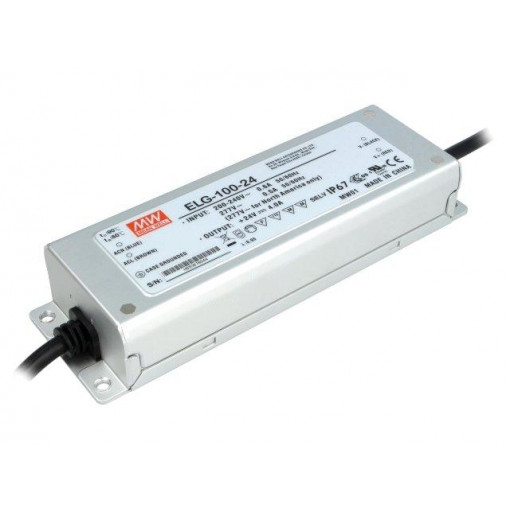ELG-100-24; Power supply: switched-mode; LED; 96W; 24VDC; 4A; 180÷295VAC; IP67; MEAN WELL