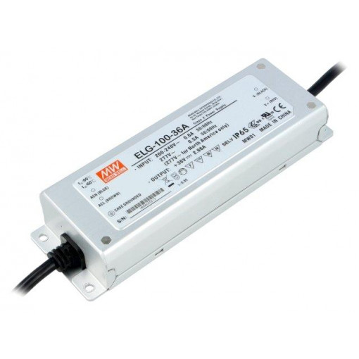 ELG-100-36A; Power supply: switched-mode; LED; 95.76W; 36VDC; 32.4÷39.6VDC; MEAN WELL