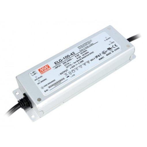 ELG-100-42; Power supply: switched-mode; LED; 95.76W; 42VDC; 2.28A; 180÷295VAC; MEAN WELL