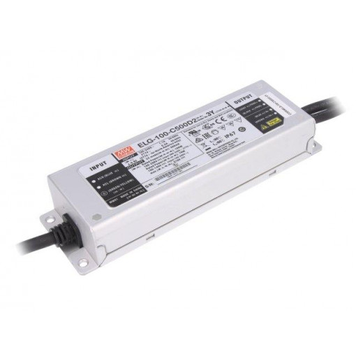 ELG-100-C500D2-3Y; Power supply: switched-mode; LED; 100W; 100÷200VDC; 500mA; IP67; MEAN WELL