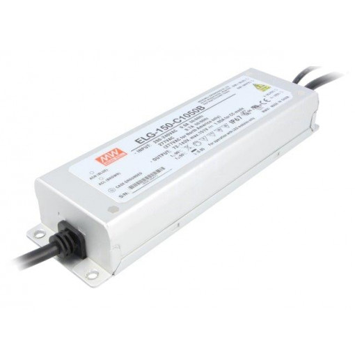 ELG-150-C1050B; Power supply: switched-mode; LED; 150.15W; 72÷143VDC; 1050mA; IP67; MEAN WELL