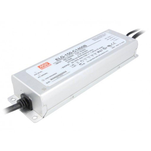 ELG-150-C1400B; Power supply: switched-mode; LED; 149.8W; 54÷107VDC; 1400mA; IP67; MEAN WELL