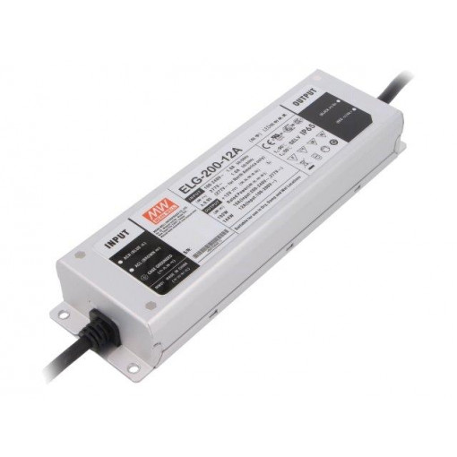 ELG-200-12A; Power supply: switched-mode; LED; 192W; 12VDC; 11.2÷12.8VDC; 8÷16A; MEAN WELL
