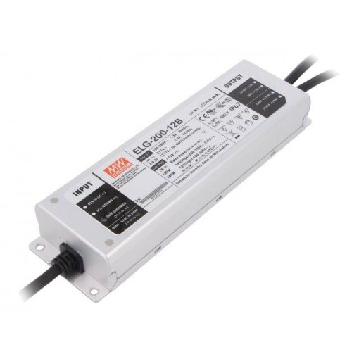 ELG-200-12B; Power supply: switched-mode; LED; 192W; 12VDC; 16A; 100÷305VAC; MEAN WELL