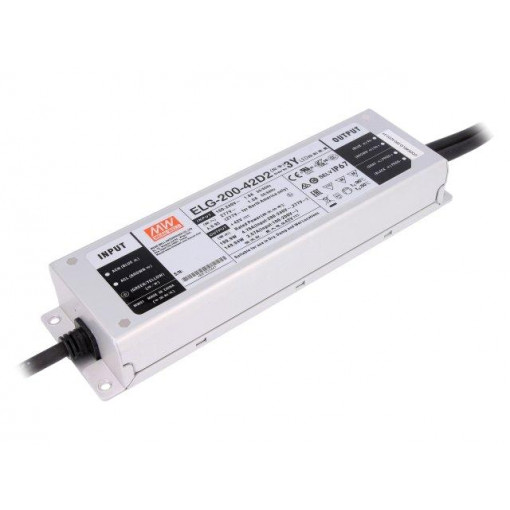 ELG-200-42D2-3Y; Power supply: switched-mode; LED; 199.9W; 42VDC; 4.76A; 100÷305VAC; MEAN WELL