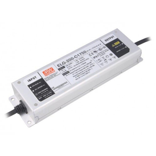 ELG-200-C1750; Power supply: switched-mode; LED; 199.5W; 57÷114VDC; 1750mA; IP67; MEAN WELL