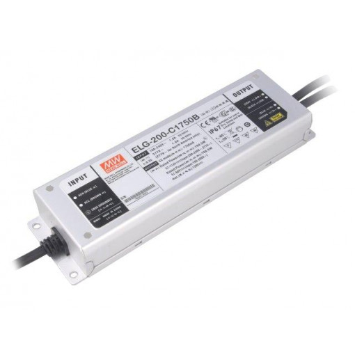 ELG-200-C1750B; Power supply: switched-mode; LED; 199.5W; 57÷114VDC; 1750mA; IP67; MEAN WELL