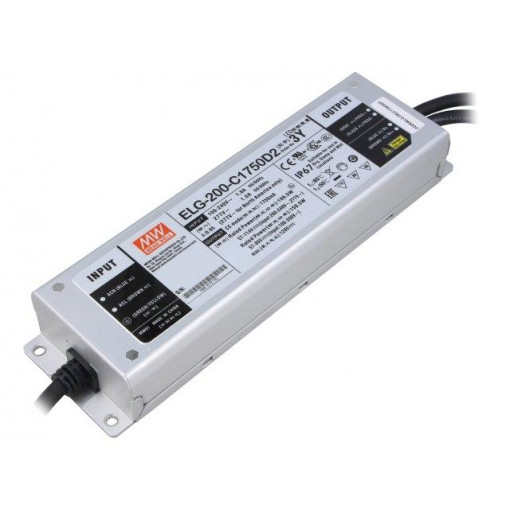 ELG-200-C1750D23Y; Power supply: switched-mode; LED; 199.5W; 57÷114VDC; 1.75A; IP67; MEAN WELL