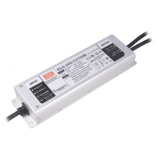 ELG-200-C2100B; Power supply: switched-mode; LED; 201.6W; 48÷96VDC; 2100mA; IP67; MEAN WELL